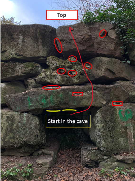 Steinblöcke im Schlosspark